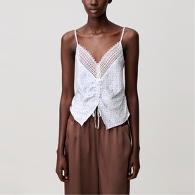 Printed Lace Trim Top