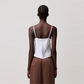 Printed Lace Trim Top