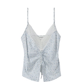 Printed Lace Trim Top