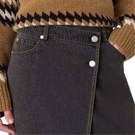 Denim Button Wrap Skirt