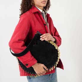 Oskan Medallion Suede Hobo Bag