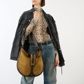 Oskan Medallion Suede Hobo Bag