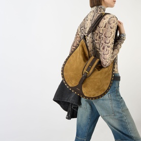 Oskan Medallion Suede Hobo Bag