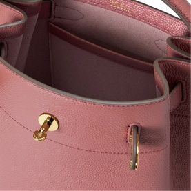 Mulberry Islington Bucket Bag in Pink Scrumpy, interior view showing soft leather lining, Postman's Lock detail and gold-tone hardware zipper pull