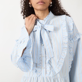 Dawn Striped Mini Shirt Dress