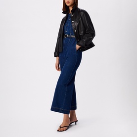 Button Down Denim Jumpsuit