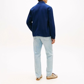 Flag Embroidery Washed Denim Chore Jacket