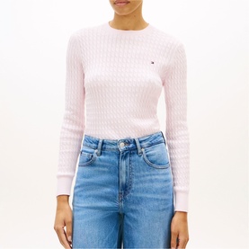 Flag Logo Cable Knit Sweater