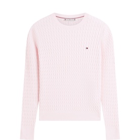 Flag Logo Cable Knit Sweater