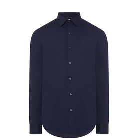 Stretch Solid Single-Cuff Shirt
