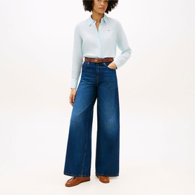 70s Flag Logo High-Rise Wide Leg Jeans