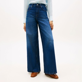 70s Flag Logo High-Rise Wide Leg Jeans