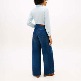 70s Flag Logo High-Rise Wide Leg Jeans
