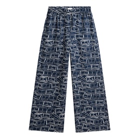 Flag Wide Leg Linen Trousers