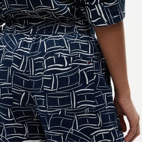 Flag Wide Leg Linen Trousers