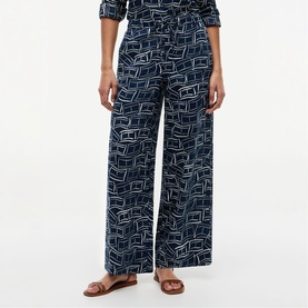 Flag Wide Leg Linen Trousers