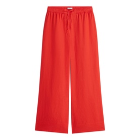 Flag Logo Linen Wide Leg Trousers