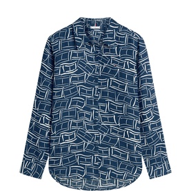 Flag Logo Printed Linen Shirt
