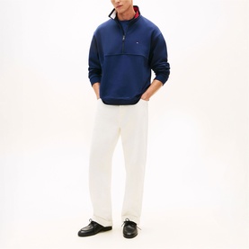 Flag Logo Colour Block Zip Sweatshirt