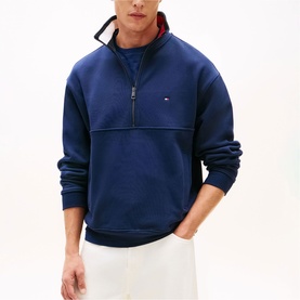 Flag Logo Colour Block Zip Sweatshirt
