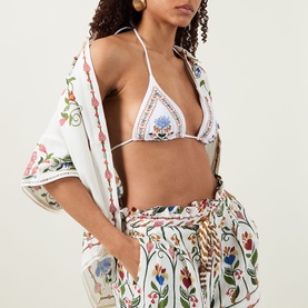 Stitched Garden Triangular Bikini Top