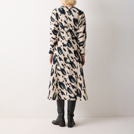 Ikat Printed Godet Dress