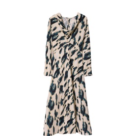 Ikat Printed Godet Dress
