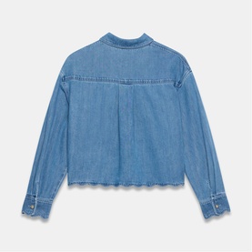 Scallop Trim Denim Shirt