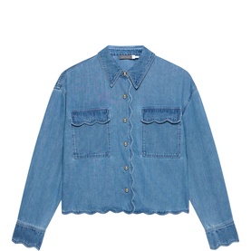Scallop Trim Denim Shirt