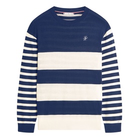 Embroidered Logo Striped Sweater