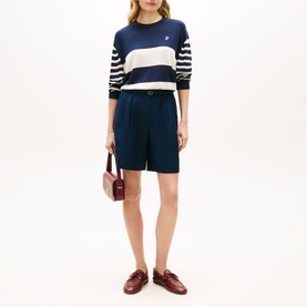 Embroidered Logo Striped Sweater