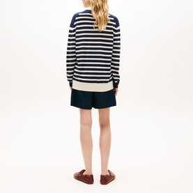Embroidered Logo Striped Sweater