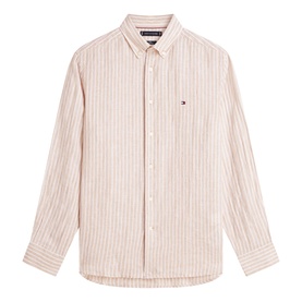 Flag Logo Bengal Striped Linen Shirt