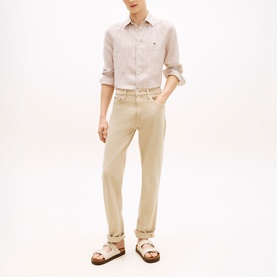 Flag Logo Bengal Striped Linen Shirt
