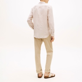 Flag Logo Bengal Striped Linen Shirt