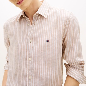 Flag Logo Bengal Striped Linen Shirt