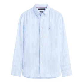 Flag Logo Bengal Striped Linen Shirt