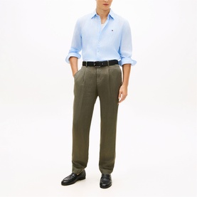 Flag Logo Bengal Striped Linen Shirt