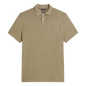 Flag Logo Open Knit Polo Shirt