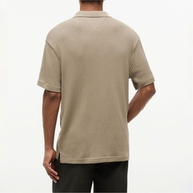 Flag Logo Open Knit Polo Shirt