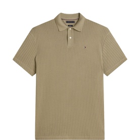 Flag Logo Open Knit Polo Shirt