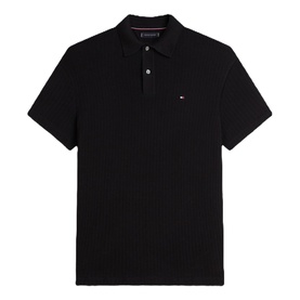 Flag Logo Open Knit Polo Shirt