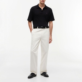 Flag Logo Open Knit Polo Shirt