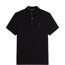 Flag Logo Open Knit Polo Shirt