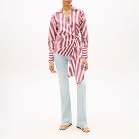 Stripe Wrap Blouse