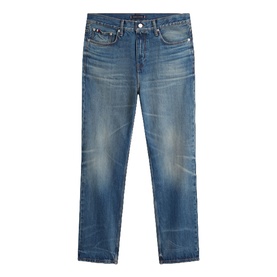 Whiskered Relaxed Straight Leg Jeans