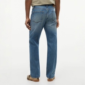 Whiskered Relaxed Straight Leg Jeans