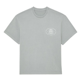 Reiss powder blue crew neck T-shirt with tonal embroidered logo to chest, relaxed fit