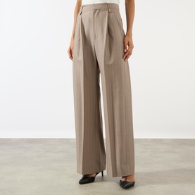Tonal Striped Wide-Leg Trousers