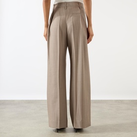 Tonal Striped Wide-Leg Trousers